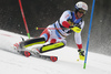 Ramon Zenhaeusern of Switzerland skiing during the first run of the men slalom race of the Audi FIS Alpine skiing World cup in Kranjska Gora, Slovenia. Men slalom race of the Audi FIS Alpine skiing World cup season 2018-2019 was held on Podkoren course in Kranjska Gora, Slovenia, on Sunday, 10th of March 2019.
