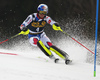 Alexis Pinturault of France skiing during the first run of the men slalom race of the Audi FIS Alpine skiing World cup in Kranjska Gora, Slovenia. Men slalom race of the Audi FIS Alpine skiing World cup season 2018-2019 was held on Podkoren course in Kranjska Gora, Slovenia, on Sunday, 10th of March 2019.
