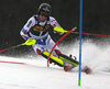 Clement Noel of France skiing during the first run of the men slalom race of the Audi FIS Alpine skiing World cup in Kranjska Gora, Slovenia. Men slalom race of the Audi FIS Alpine skiing World cup season 2018-2019 was held on Podkoren course in Kranjska Gora, Slovenia, on Sunday, 10th of March 2019.
