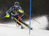 Andre Myhrer of Sweden skiing during the first run of the men slalom race of the Audi FIS Alpine skiing World cup in Kranjska Gora, Slovenia. Men slalom race of the Audi FIS Alpine skiing World cup season 2018-2019 was held on Podkoren course in Kranjska Gora, Slovenia, on Sunday, 10th of March 2019.
