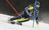 Andre Myhrer of Sweden skiing during the first run of the men slalom race of the Audi FIS Alpine skiing World cup in Kranjska Gora, Slovenia. Men slalom race of the Audi FIS Alpine skiing World cup season 2018-2019 was held on Podkoren course in Kranjska Gora, Slovenia, on Sunday, 10th of March 2019.
