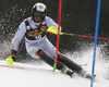 Stefano Gross of Italy skiing during the first run of the men slalom race of the Audi FIS Alpine skiing World cup in Kranjska Gora, Slovenia. Men slalom race of the Audi FIS Alpine skiing World cup season 2018-2019 was held on Podkoren course in Kranjska Gora, Slovenia, on Sunday, 10th of March 2019.
