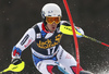 Victor Muffat-Jeandet of France skiing during the first run of the men slalom race of the Audi FIS Alpine skiing World cup in Kranjska Gora, Slovenia. Men slalom race of the Audi FIS Alpine skiing World cup season 2018-2019 was held on Podkoren course in Kranjska Gora, Slovenia, on Sunday, 10th of March 2019.
