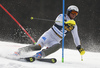 Giuliano Razzoli of Italy skiing during the first run of the men slalom race of the Audi FIS Alpine skiing World cup in Kranjska Gora, Slovenia. Men slalom race of the Audi FIS Alpine skiing World cup season 2018-2019 was held on Podkoren course in Kranjska Gora, Slovenia, on Sunday, 10th of March 2019.
