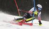 Elias Kolega of Croatia skiing during the first run of the men slalom race of the Audi FIS Alpine skiing World cup in Kranjska Gora, Slovenia. Men slalom race of the Audi FIS Alpine skiing World cup season 2018-2019 was held on Podkoren course in Kranjska Gora, Slovenia, on Sunday, 10th of March 2019.
