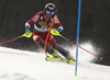 Alexander Khoroshilov of Russia skiing during the first run of the men slalom race of the Audi FIS Alpine skiing World cup in Kranjska Gora, Slovenia. Men slalom race of the Audi FIS Alpine skiing World cup season 2018-2019 was held on Podkoren course in Kranjska Gora, Slovenia, on Sunday, 10th of March 2019.
