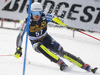 Jens Henttinen of Finland skiing during the first run of the men slalom race of the Audi FIS Alpine skiing World cup in Kranjska Gora, Slovenia. Men slalom race of the Audi FIS Alpine skiing World cup season 2018-2019 was held on Podkoren course in Kranjska Gora, Slovenia, on Sunday, 10th of March 2019.
