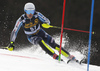 Jens Henttinen of Finland skiing during the first run of the men slalom race of the Audi FIS Alpine skiing World cup in Kranjska Gora, Slovenia. Men slalom race of the Audi FIS Alpine skiing World cup season 2018-2019 was held on Podkoren course in Kranjska Gora, Slovenia, on Sunday, 10th of March 2019.
