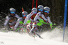 Fabio Gstrein of Austria skiing during the first run of the men slalom race of the Audi FIS Alpine skiing World cup in Kranjska Gora, Slovenia. Men slalom race of the Audi FIS Alpine skiing World cup season 2018-2019 was held on Podkoren course in Kranjska Gora, Slovenia, on Sunday, 10th of March 2019.
