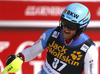 Reto Schmidiger of Switzerland reacts in finish of the second run of the men slalom race of the Audi FIS Alpine skiing World cup in Kranjska Gora, Slovenia. Men slalom race of the Audi FIS Alpine skiing World cup season 2018-2019 was held on Podkoren course in Kranjska Gora, Slovenia, on Sunday, 10th of March 2019.
