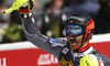 Leif Kristian Nestvold-Haugen of Norway reacts in finish of the second run of the men slalom race of the Audi FIS Alpine skiing World cup in Kranjska Gora, Slovenia. Men slalom race of the Audi FIS Alpine skiing World cup season 2018-2019 was held on Podkoren course in Kranjska Gora, Slovenia, on Sunday, 10th of March 2019.
