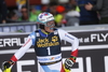 Daniel Yule of Switzerland reacts in finish of the second run of the men slalom race of the Audi FIS Alpine skiing World cup in Kranjska Gora, Slovenia. Men slalom race of the Audi FIS Alpine skiing World cup season 2018-2019 was held on Podkoren course in Kranjska Gora, Slovenia, on Sunday, 10th of March 2019.
