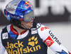 Alexis Pinturault of France reacts in finish of the second run of the men slalom race of the Audi FIS Alpine skiing World cup in Kranjska Gora, Slovenia. Men slalom race of the Audi FIS Alpine skiing World cup season 2018-2019 was held on Podkoren course in Kranjska Gora, Slovenia, on Sunday, 10th of March 2019.
