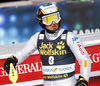 Manfred Moelgg of Italy reacts in finish of the second run of the men slalom race of the Audi FIS Alpine skiing World cup in Kranjska Gora, Slovenia. Men slalom race of the Audi FIS Alpine skiing World cup season 2018-2019 was held on Podkoren course in Kranjska Gora, Slovenia, on Sunday, 10th of March 2019.
