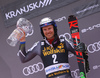 Second placed Henrik Kristoffersen of Norway celebrating on the podium after the men slalom race of the Audi FIS Alpine skiing World cup in Kranjska Gora, Slovenia. Men slalom race of the Audi FIS Alpine skiing World cup season 2018-2019 was held on Podkoren course in Kranjska Gora, Slovenia, on Sunday, 10th of March 2019.

