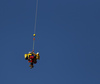 Bernadette Schild of Austria being airlifted after her crash in the second run of the women giant slalom race of the Audi FIS Alpine skiing World cup in Soelden, Austria. First race of women Audi FIS Alpine skiing World cup season 2019-2020, women giant slalom, was held on Rettenbach glacier above Soelden, Austria, on Saturday, 26th of October 2019.
