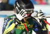 Sara Hector of Sweden reacts in finish of the second run of the women giant slalom race of the Audi FIS Alpine skiing World cup in Soelden, Austria. First race of women Audi FIS Alpine skiing World cup season 2019-2020, women giant slalom, was held on Rettenbach glacier above Soelden, Austria, on Saturday, 26th of October 2019.
