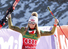 Second placed Mikaela Shiffrin of USA celebrates her medal won in the women giant slalom race of the Audi FIS Alpine skiing World cup in Soelden, Austria. First race of women Audi FIS Alpine skiing World cup season 2019-2020, women giant slalom, was held on Rettenbach glacier above Soelden, Austria, on Saturday, 26th of October 2019.
