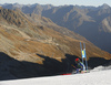 Federica Brignone of Italy skiing during the first run of the women giant slalom race of the Audi FIS Alpine skiing World cup in Soelden, Austria. First race of women Audi FIS Alpine skiing World cup season 2019-2020, women giant slalom, was held on Rettenbach glacier above Soelden, Austria, on Saturday, 26th of October 2019.
