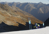 Meta Hrovat of Slovenia skiing during the first run of the women giant slalom race of the Audi FIS Alpine skiing World cup in Soelden, Austria. First race of women Audi FIS Alpine skiing World cup season 2019-2020, women giant slalom, was held on Rettenbach glacier above Soelden, Austria, on Saturday, 26th of October 2019.
