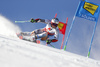 Henrik Kristoffersen of Norway skiing during the first run of the men giant slalom race of the Audi FIS Alpine skiing World cup in Soelden, Austria. First race of men Audi FIS Alpine skiing World cup season 2019-2020, men giant slalom, was held on Rettenbach glacier above Soelden, Austria, on Sunday, 27th of October 2019.
