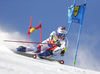 Marco Odermatt of Switzerland skiing during the first run of the men giant slalom race of the Audi FIS Alpine skiing World cup in Soelden, Austria. First race of men Audi FIS Alpine skiing World cup season 2019-2020, men giant slalom, was held on Rettenbach glacier above Soelden, Austria, on Sunday, 27th of October 2019.
