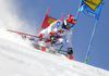 Loic Meillard of Switzerland skiing during the first run of the men giant slalom race of the Audi FIS Alpine skiing World cup in Soelden, Austria. First race of men Audi FIS Alpine skiing World cup season 2019-2020, men giant slalom, was held on Rettenbach glacier above Soelden, Austria, on Sunday, 27th of October 2019.
