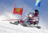 Mathieu Faivre of France skiing during the first run of the men giant slalom race of the Audi FIS Alpine skiing World cup in Soelden, Austria. First race of men Audi FIS Alpine skiing World cup season 2019-2020, men giant slalom, was held on Rettenbach glacier above Soelden, Austria, on Sunday, 27th of October 2019.
