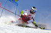 Stefan Brennsteiner of Austria skiing during the first run of the men giant slalom race of the Audi FIS Alpine skiing World cup in Soelden, Austria. First race of men Audi FIS Alpine skiing World cup season 2019-2020, men giant slalom, was held on Rettenbach glacier above Soelden, Austria, on Sunday, 27th of October 2019.
