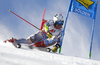 Aleksander Aamodt Kilde of NorwayElia Zurbriggen of Switzerland skiing during the first run of the men giant slalom race of the Audi FIS Alpine skiing World cup in Soelden, Austria. First race of men Audi FIS Alpine skiing World cup season 2019-2020, men giant slalom, was held on Rettenbach glacier above Soelden, Austria, on Sunday, 27th of October 2019.
