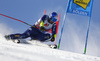 Dominik Paris of Italy skiing during the first run of the men giant slalom race of the Audi FIS Alpine skiing World cup in Soelden, Austria. First race of men Audi FIS Alpine skiing World cup season 2019-2020, men giant slalom, was held on Rettenbach glacier above Soelden, Austria, on Sunday, 27th of October 2019.
