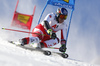 Matthias Mayer of Austria skiing during the first run of the men giant slalom race of the Audi FIS Alpine skiing World cup in Soelden, Austria. First race of men Audi FIS Alpine skiing World cup season 2019-2020, men giant slalom, was held on Rettenbach glacier above Soelden, Austria, on Sunday, 27th of October 2019.
