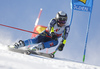 Mattias Roenngren of Sweden skiing during the first run of the men giant slalom race of the Audi FIS Alpine skiing World cup in Soelden, Austria. First race of men Audi FIS Alpine skiing World cup season 2019-2020, men giant slalom, was held on Rettenbach glacier above Soelden, Austria, on Sunday, 27th of October 2019.
