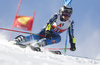 Mattias Roenngren of Sweden skiing during the first run of the men giant slalom race of the Audi FIS Alpine skiing World cup in Soelden, Austria. First race of men Audi FIS Alpine skiing World cup season 2019-2020, men giant slalom, was held on Rettenbach glacier above Soelden, Austria, on Sunday, 27th of October 2019.
