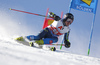 Kristoffer Jakobsen of Sweden skiing during the first run of the men giant slalom race of the Audi FIS Alpine skiing World cup in Soelden, Austria. First race of men Audi FIS Alpine skiing World cup season 2019-2020, men giant slalom, was held on Rettenbach glacier above Soelden, Austria, on Sunday, 27th of October 2019.
