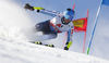 Marlon Sjoberg of Finland skiing during the first run of the men giant slalom race of the Audi FIS Alpine skiing World cup in Soelden, Austria. First race of men Audi FIS Alpine skiing World cup season 2019-2020, men giant slalom, was held on Rettenbach glacier above Soelden, Austria, on Sunday, 27th of October 2019.
