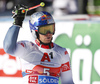 Winner Alexis Pinturault of France reacts in finish of the second run of the men giant slalom race of the Audi FIS Alpine skiing World cup in Soelden, Austria. First race of men Audi FIS Alpine skiing World cup season 2019-2020, men giant slalom, was held on Rettenbach glacier above Soelden, Austria, on Sunday, 27th of October 2019.
