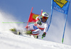 Cedric Noger of Switzerland skiing during the first run of the men giant slalom race of the Audi FIS Alpine skiing World cup in Soelden, Austria. First race of men Audi FIS Alpine skiing World cup season 2019-2020, men giant slalom, was held on Rettenbach glacier above Soelden, Austria, on Sunday, 27th of October 2019.
