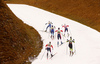 Stina Nilsson of Sweden leading  during finals of women sprint race of FIS Cross country skiing World Cup in Planica, Slovenia. Finals of women sprint finals of FIS Cross country skiing World Cup in Planica, Slovenia were held on Saturday, 21st of December 2019 in Planica, Slovenia.
