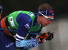  Joni Maeki of Finland skiing finals of men sprint race of FIS Cross country skiing World Cup in Planica, Slovenia. Finals of men sprint finals of FIS Cross country skiing World Cup in Planica, Slovenia were held on Saturday, 21st of December 2019 in Planica, Slovenia.
