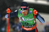 Federico Pellegrino of Italy skiing during qualifications in men sprint race of FIS Cross country skiing World Cup in Planica, Slovenia. Qualifications for men sprint finals of FIS Cross country skiing World Cup in Planica, Slovenia were held on Saturday, 21st of December 2019 in Planica, Slovenia.
