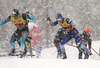 Richard Jouve of France (L) and Ristomatti Hakola of Finland skiing in finals of men team sprint race of FIS Cross country skiing World Cup in Planica, Slovenia. Finals of men team sprint finals of FIS Cross country skiing World Cup in Planica, Slovenia were held on Sunday, 22nd of December 2019 in Planica, Slovenia.
