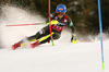 Mikaela Shiffrin of USA skiing during the first run of the women slalom Snow Queen trophy race of the Audi FIS Alpine skiing World cup in Zagreb, Croatia. Women Snow Queen Trophy slalom race of Audi FIS Alpine skiing World cup season 2019-2020, was held on Sljeme above Zagreb, Croatia, on Saturday, 4th of January 2020.
