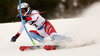 Michelle Gisin of Switzerland skiing during the first run of the women slalom Snow Queen trophy race of the Audi FIS Alpine skiing World cup in Zagreb, Croatia. Women Snow Queen Trophy slalom race of Audi FIS Alpine skiing World cup season 2019-2020, was held on Sljeme above Zagreb, Croatia, on Saturday, 4th of January 2020.
