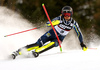 Anna Swenn Larsson of Sweden skiing during the first run of the women slalom Snow Queen trophy race of the Audi FIS Alpine skiing World cup in Zagreb, Croatia. Women Snow Queen Trophy slalom race of Audi FIS Alpine skiing World cup season 2019-2020, was held on Sljeme above Zagreb, Croatia, on Saturday, 4th of January 2020.
