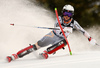 Kristin Lysdahl of Norway skiing during the first run of the women slalom Snow Queen trophy race of the Audi FIS Alpine skiing World cup in Zagreb, Croatia. Women Snow Queen Trophy slalom race of Audi FIS Alpine skiing World cup season 2019-2020, was held on Sljeme above Zagreb, Croatia, on Saturday, 4th of January 2020.
