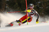 Erin Mielzynski of Canada skiing during the first run of the women slalom Snow Queen trophy race of the Audi FIS Alpine skiing World cup in Zagreb, Croatia. Women Snow Queen Trophy slalom race of Audi FIS Alpine skiing World cup season 2019-2020, was held on Sljeme above Zagreb, Croatia, on Saturday, 4th of January 2020.
