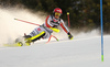 Marina Wallner of Germany skiing during the first run of the women slalom Snow Queen trophy race of the Audi FIS Alpine skiing World cup in Zagreb, Croatia. Women Snow Queen Trophy slalom race of Audi FIS Alpine skiing World cup season 2019-2020, was held on Sljeme above Zagreb, Croatia, on Saturday, 4th of January 2020.
