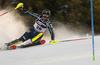 Estelle Alphand of Sweden skiing during the first run of the women slalom Snow Queen trophy race of the Audi FIS Alpine skiing World cup in Zagreb, Croatia. Women Snow Queen Trophy slalom race of Audi FIS Alpine skiing World cup season 2019-2020, was held on Sljeme above Zagreb, Croatia, on Saturday, 4th of January 2020.
