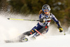 Lara Della Mea of Italy skiing during the first run of the women slalom Snow Queen trophy race of the Audi FIS Alpine skiing World cup in Zagreb, Croatia. Women Snow Queen Trophy slalom race of Audi FIS Alpine skiing World cup season 2019-2020, was held on Sljeme above Zagreb, Croatia, on Saturday, 4th of January 2020.
